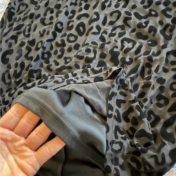 Deja Vu Black Velvet Burnout Overlay Mini Dress long sleeve evening Large EUC - Picture 10 of 16